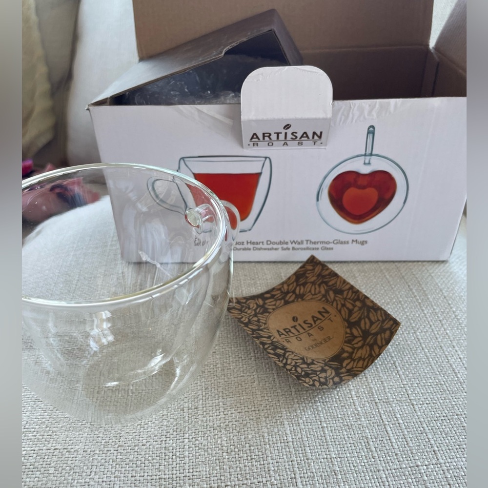 Acrylic heart mugs- set of two. New.